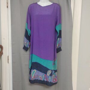 ❤️VINTAGE CHRISTIAN DIOR 60's Silk 3/4 Length Dress Size 38